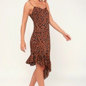 Felina brown leopard print asymmetrical dress
